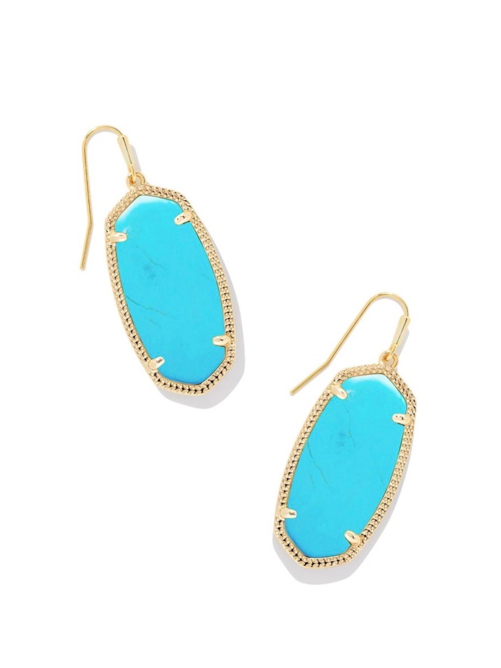 NW Kendra Scott Gold Turquoise Elle Drop Earrings